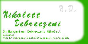 nikolett debreczeni business card